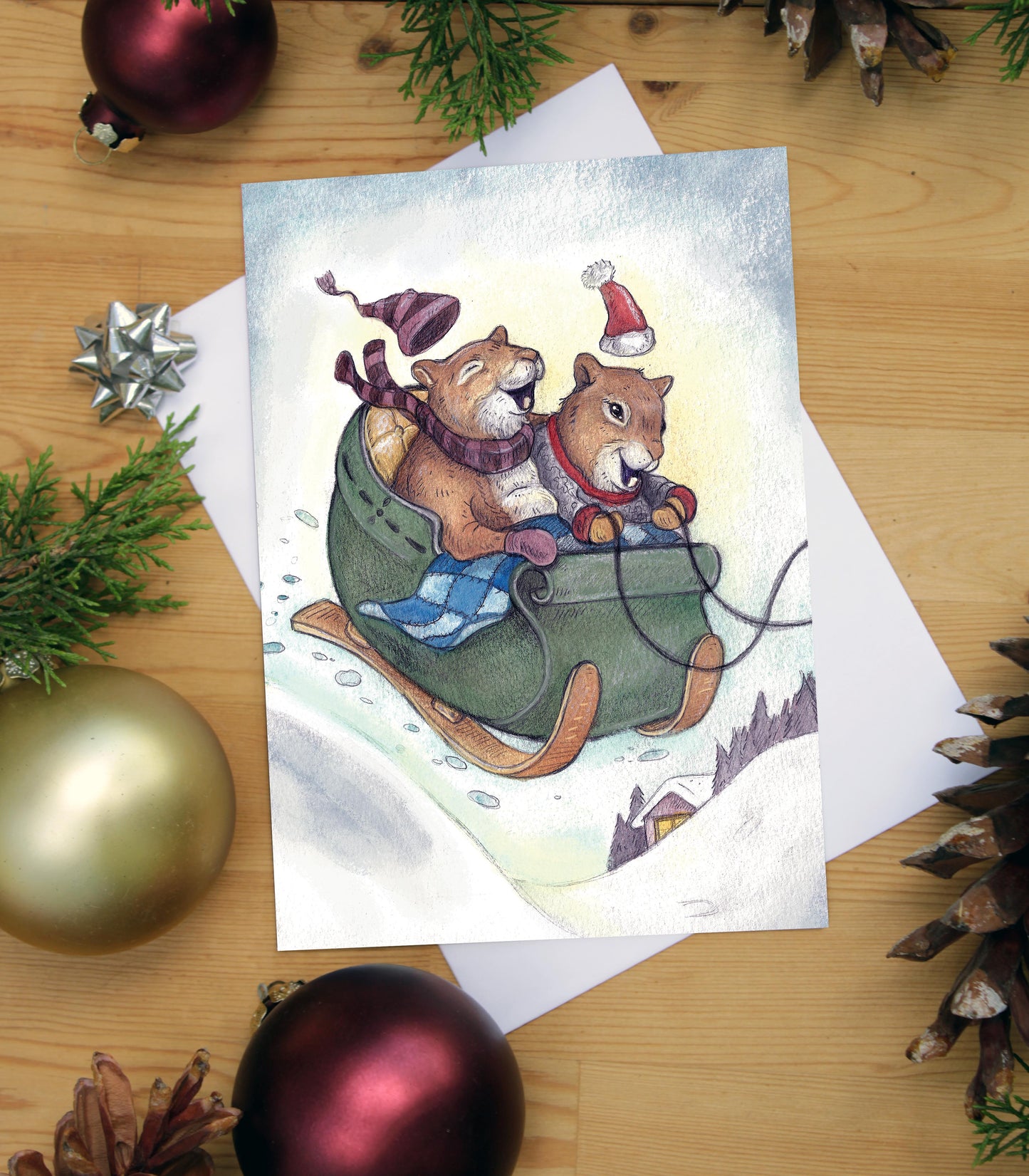 Laughing All The way - Greeting Card