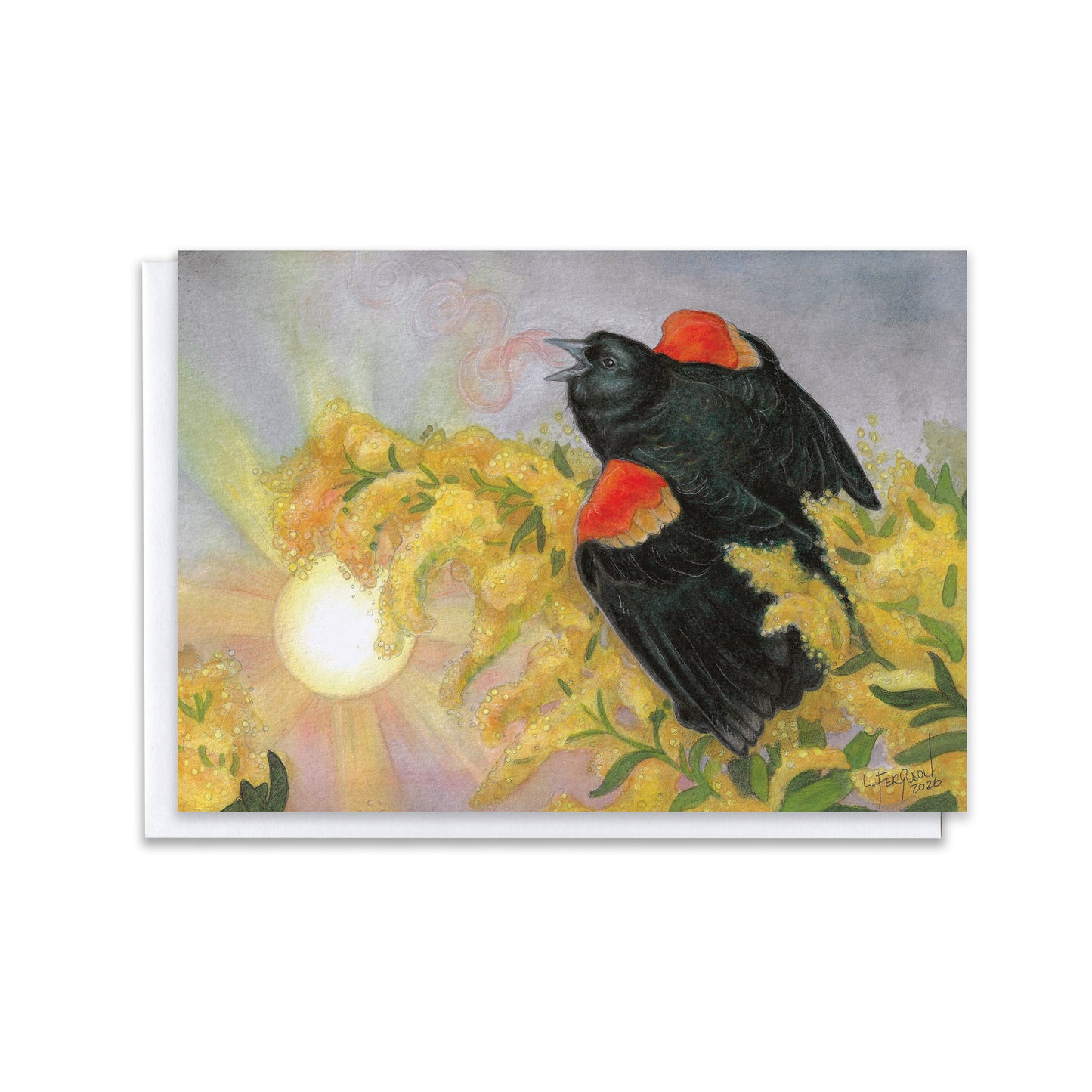 The Ballad of the Rising Sun — Red-Winged Blackbird Blank Greeting Card
