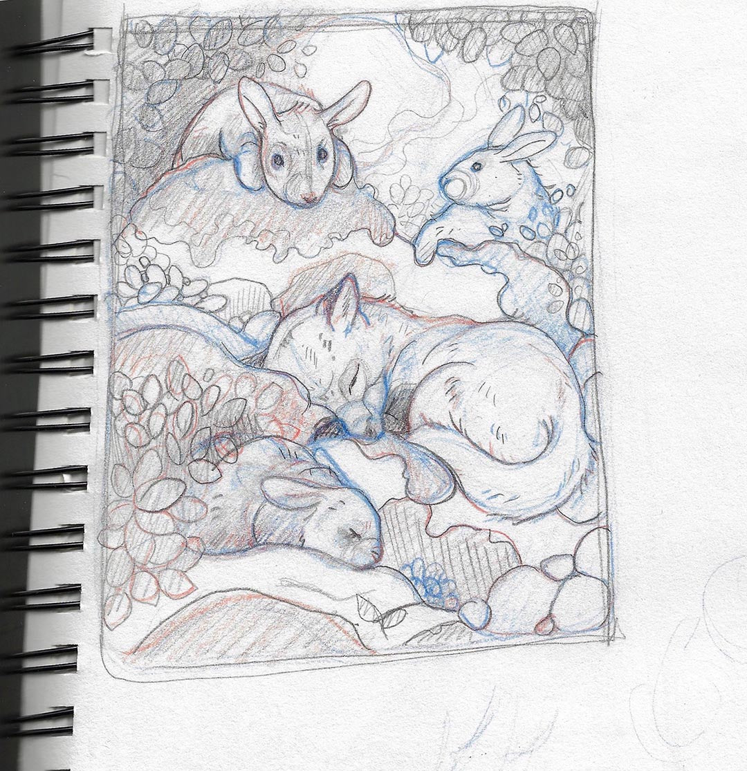 A Time to Rest- Small Original  5x7 Mixed Media Art