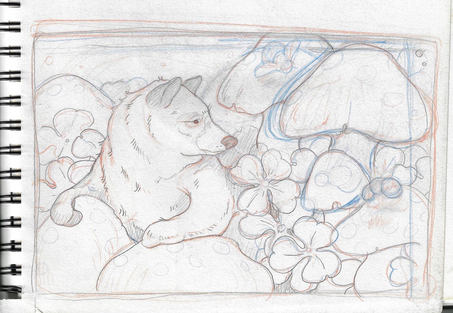 Black Bear and the Bees-Original 5x7 mixed Media Art
