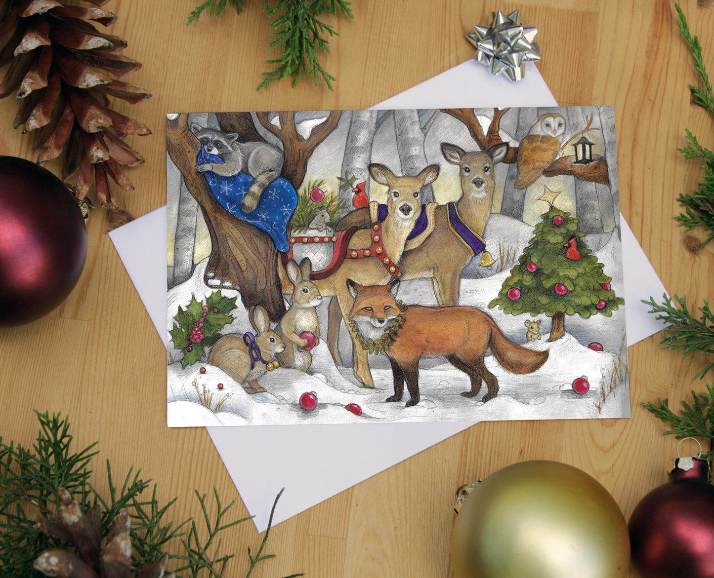 Christmas in the Forest - Greeting Card