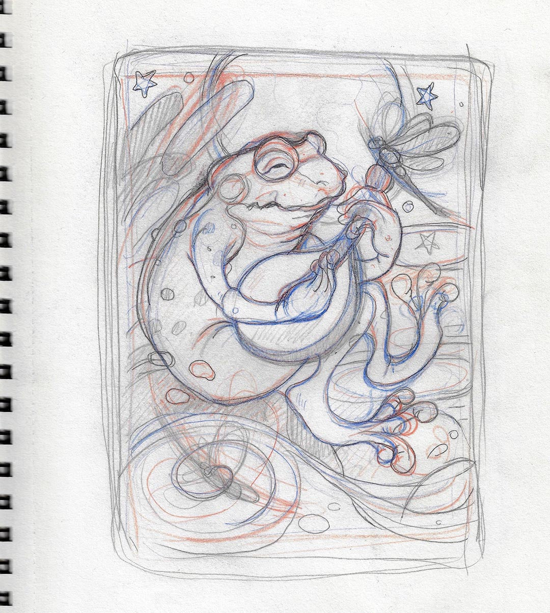 Dragonfly Serenade-Tiny Mixed Media Original Art