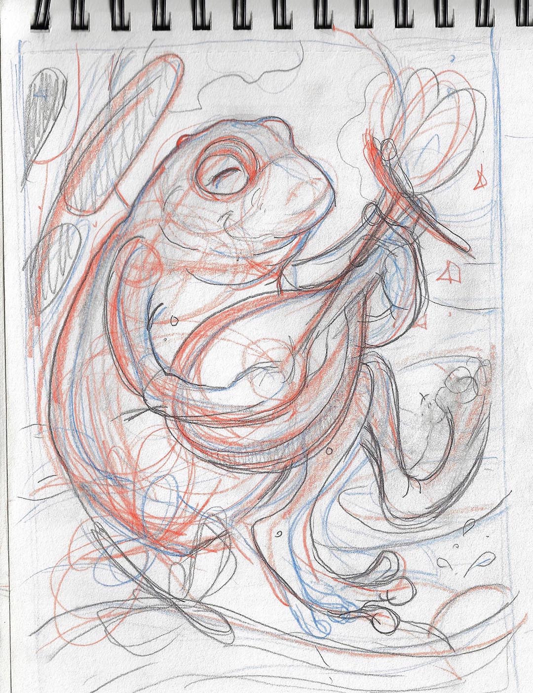 Dragonfly Serenade-Tiny Mixed Media Original Art