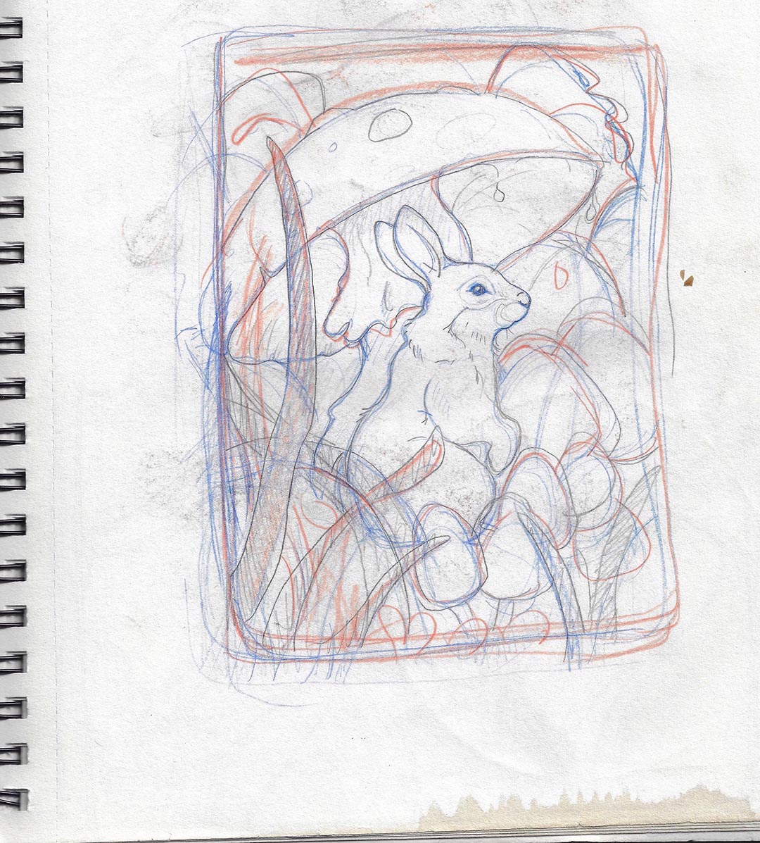 Summer Rain-Mixed Media Tiny Original Art