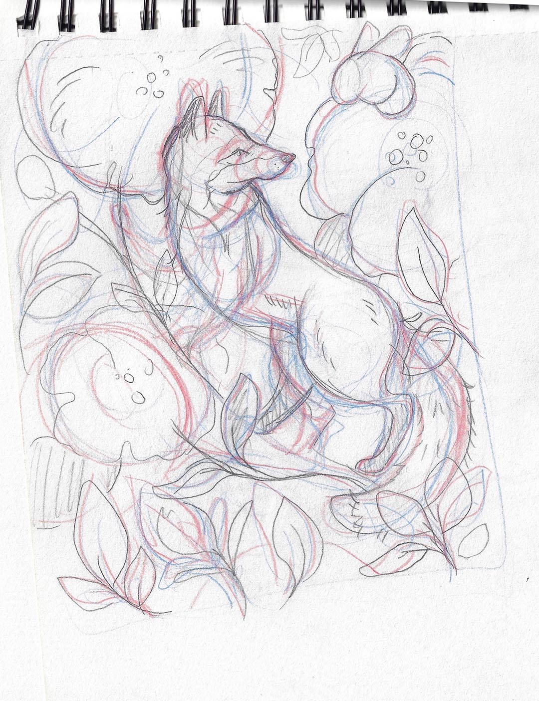 The Fox and the Bee- Original Mixed Media Art