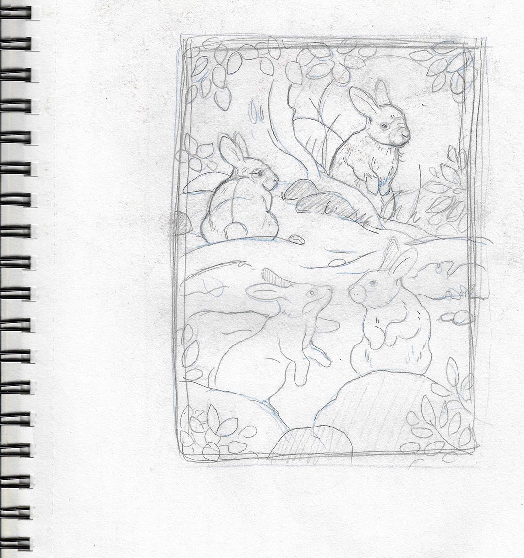 The Gathering-Mixed Media Original Tiny Art