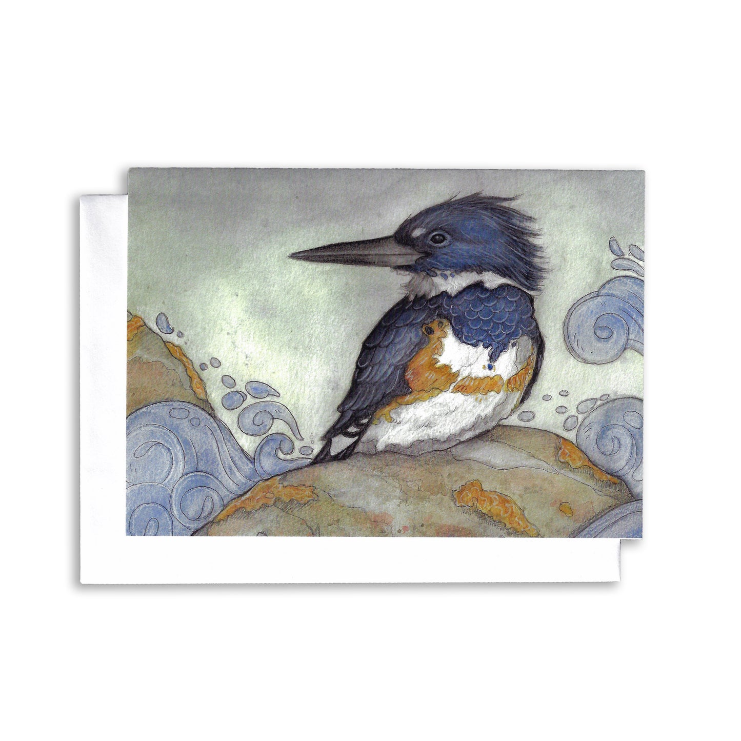 Kingfisher on a Rock - Greeting Card