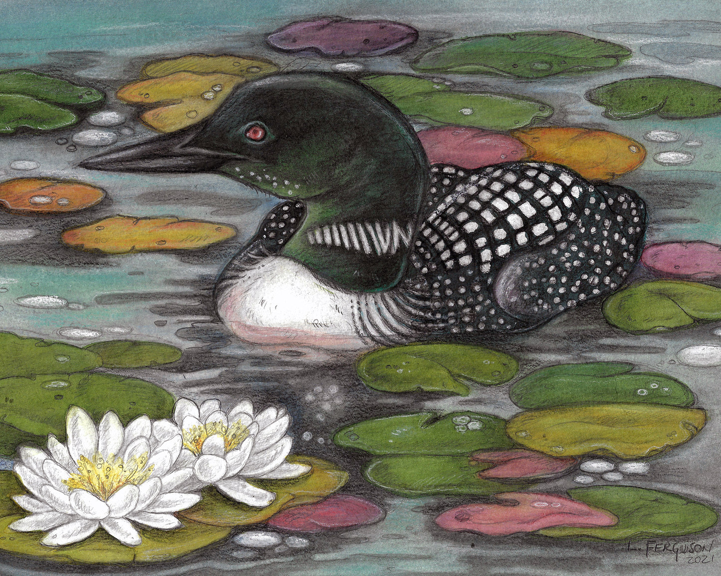 Lilypad Loon - Print