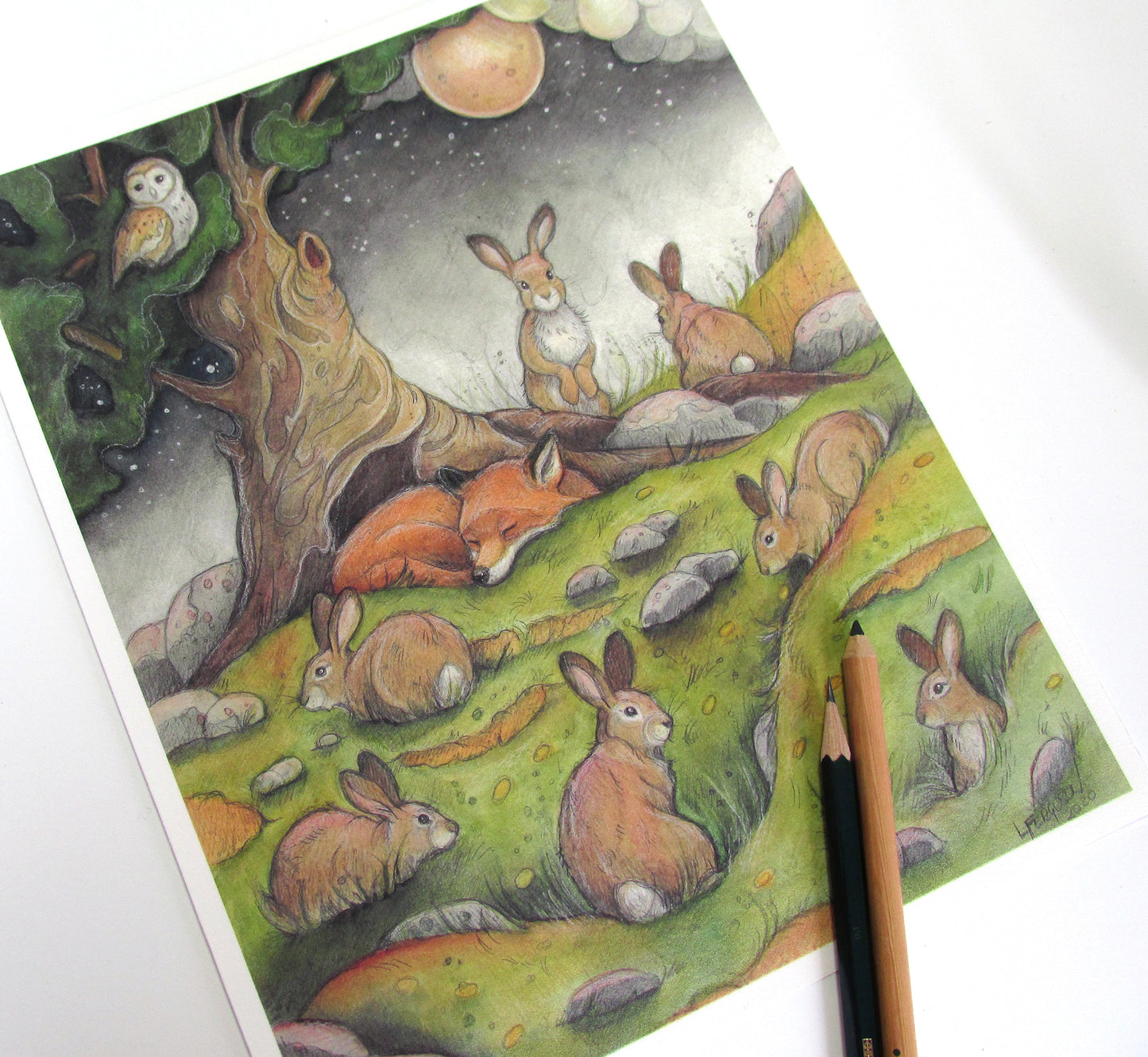 A Quiet Night on the Hill - Print