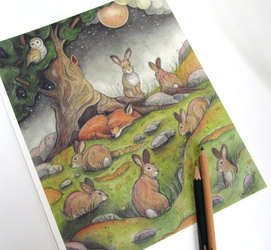 A Quiet Night on the Hill - Print