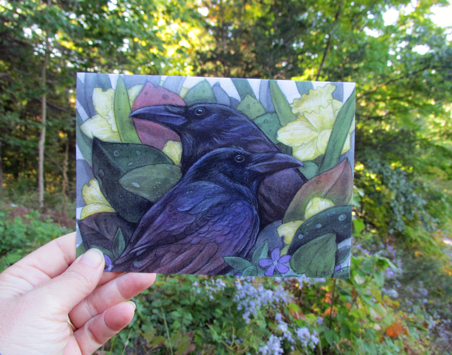 Spring Ravens-Greeting Cards