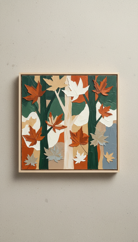 Maple Forest Mixed Media Painting