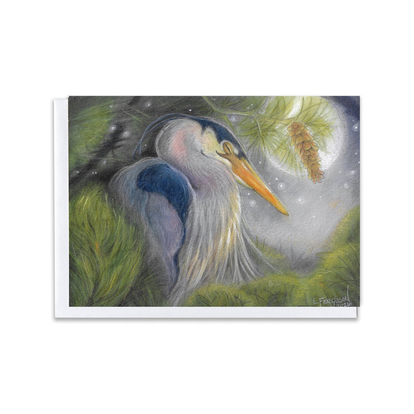 In the Shelter of Trees — Great Blue Heron Blank Greeting Card