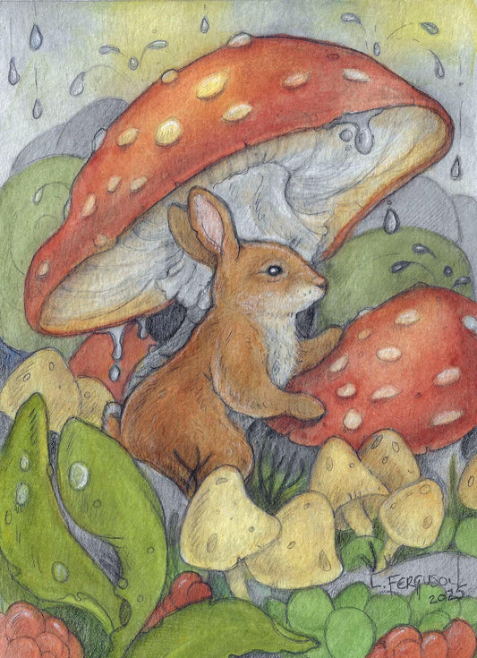 Summer Rain-Mixed Media Tiny Original Art