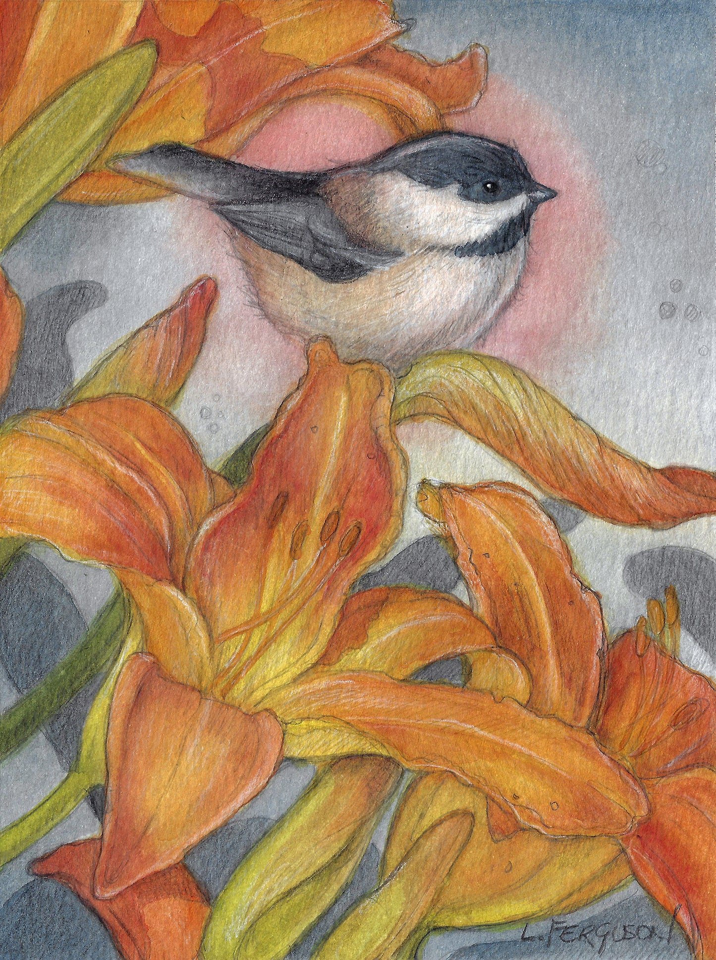 Chickadee -Original Mixed Media Painting