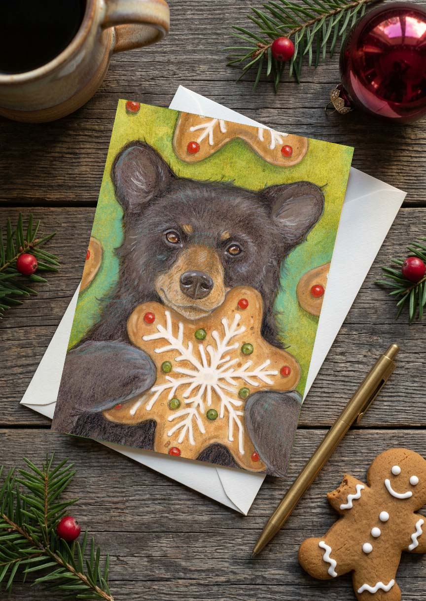 Gingerbread Bear Christmas Card