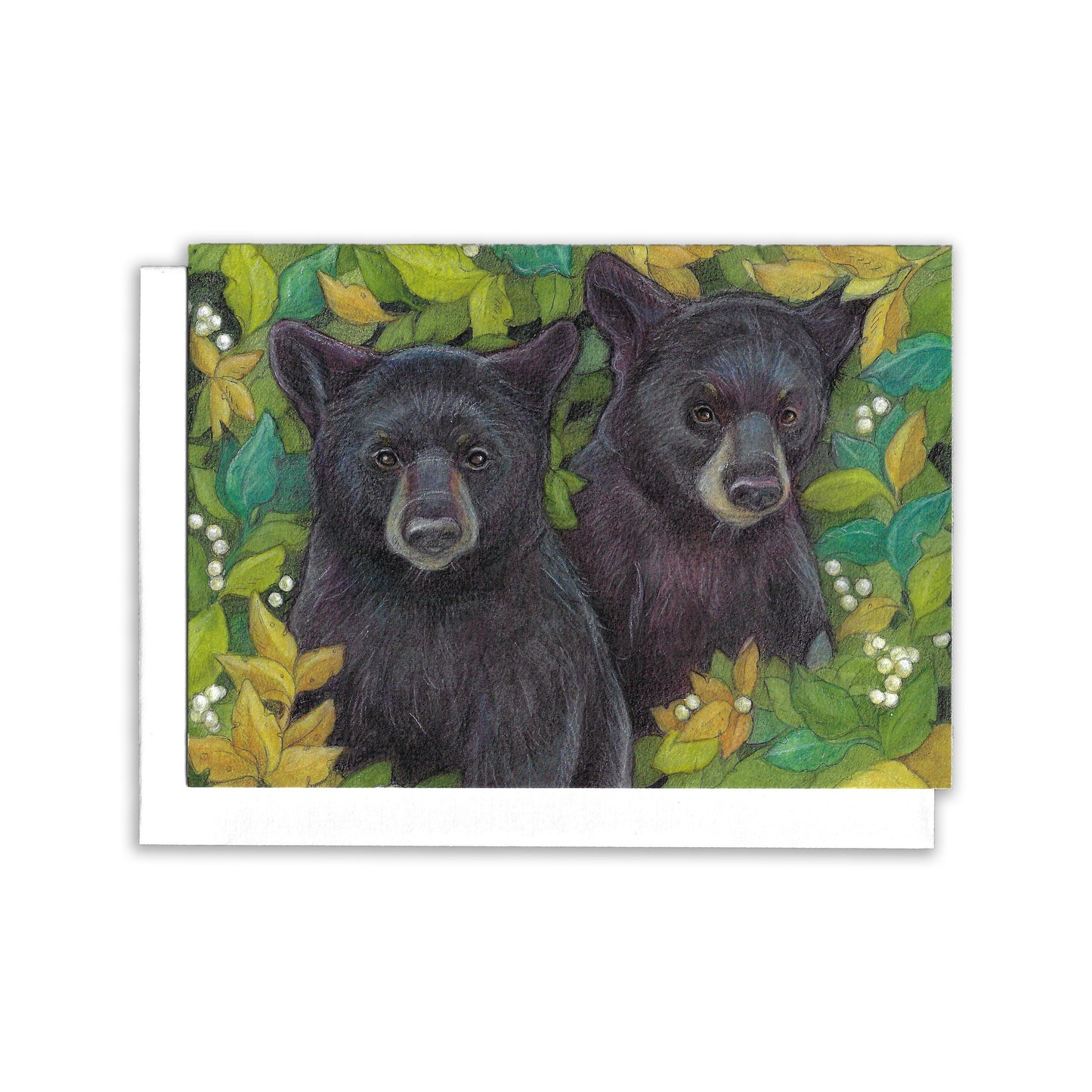 Black Bear Cubs-Greeting Card