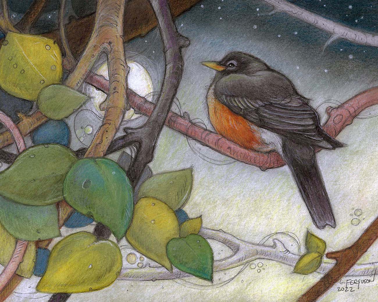 Moonlight Bird Song-Print
