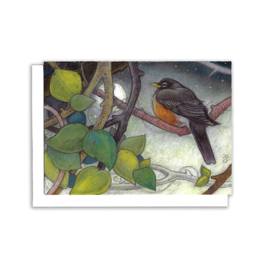 Moonlight Bird Song-Greeting Card