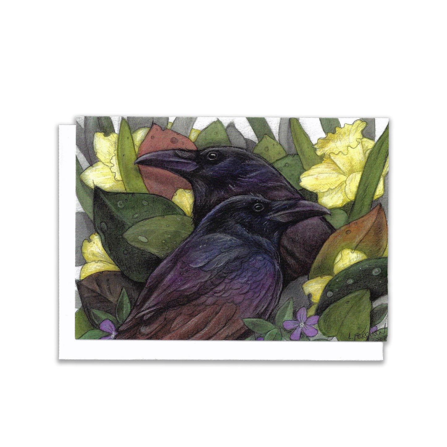 Spring Ravens-Greeting Cards