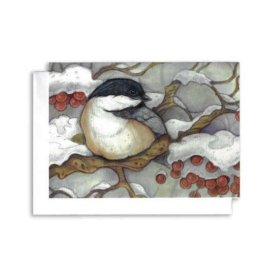 Winter Chickadee - Greeting Card